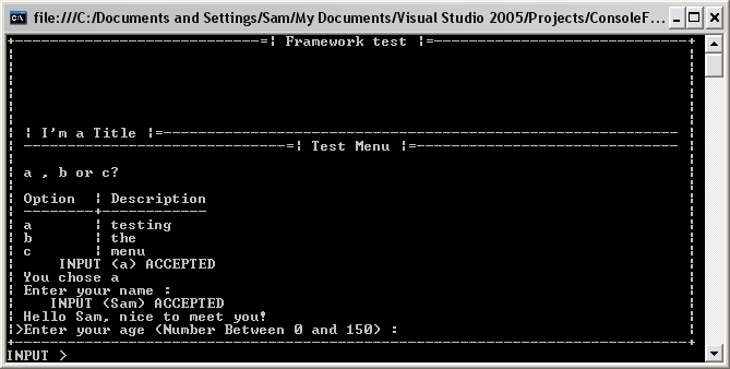 Framework example